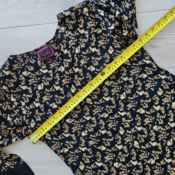 April Cornell Rayon Dark Prairie Folk Floral Boho Maxi Dress, Small - Picture 12 of 15